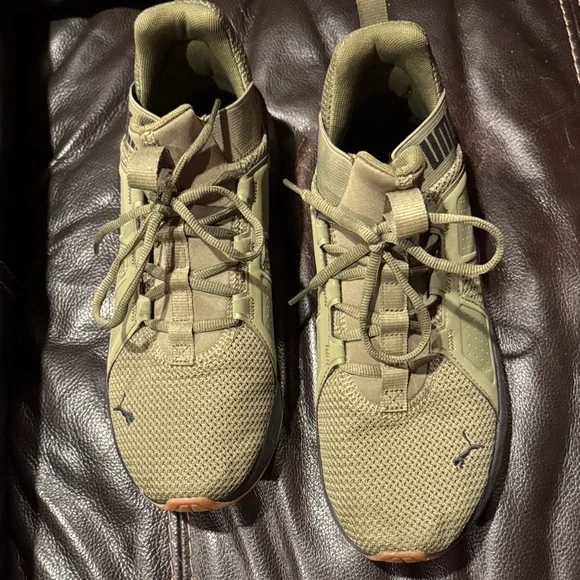 Puma olive green tennis shoes for Men size 10 - Picture 2 of 5
